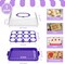 Cupcake and Cake Container with Lid, 12 Capacity Cup Cake Portable Carrier Dessert Holder with Handle for Family Picnics and Party Events, 2-in-1 Design, Purple